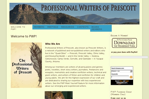 prescottwriters.com site used Thesis 1.8.6