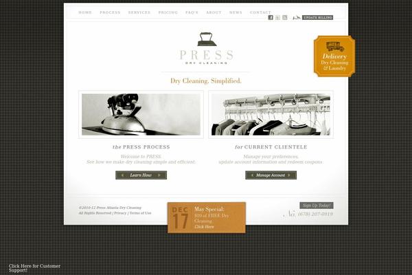 Press theme site design template sample