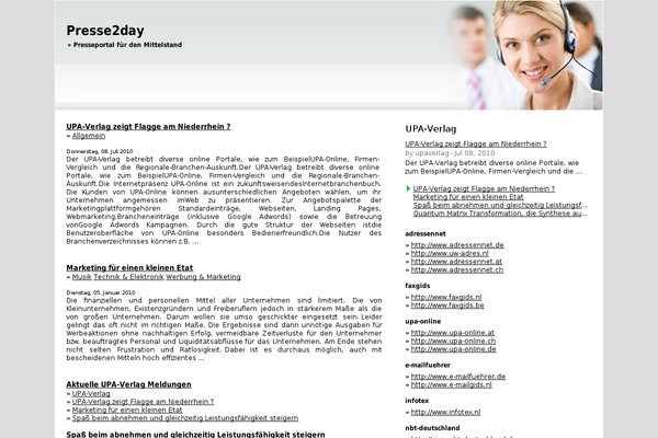 presse2day.de site used Presse2day