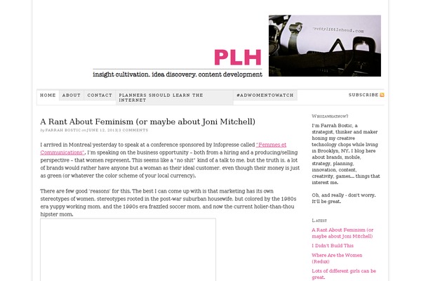 prettylittlehead.com site used Thesis 1.8