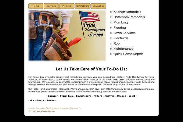 pridehandymanservice.com site used Custom