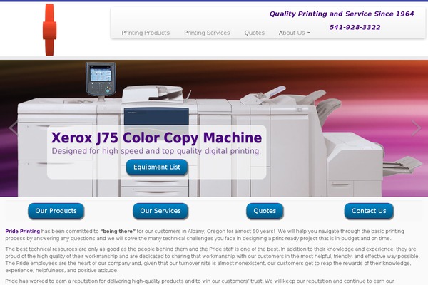 prideprintingco.com site used Pride Theme