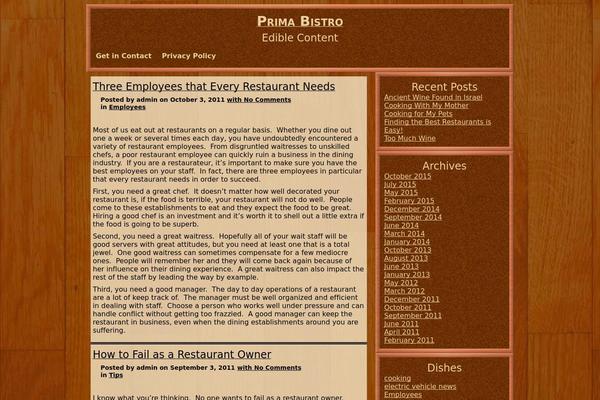 primabistro.biz site used Ground Floor
