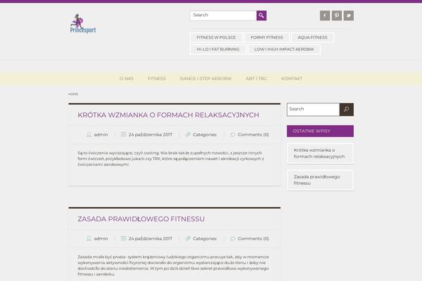 princesports.pl site used Customizable Blogily