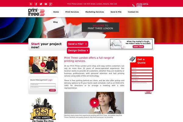 Printthree theme site design template sample