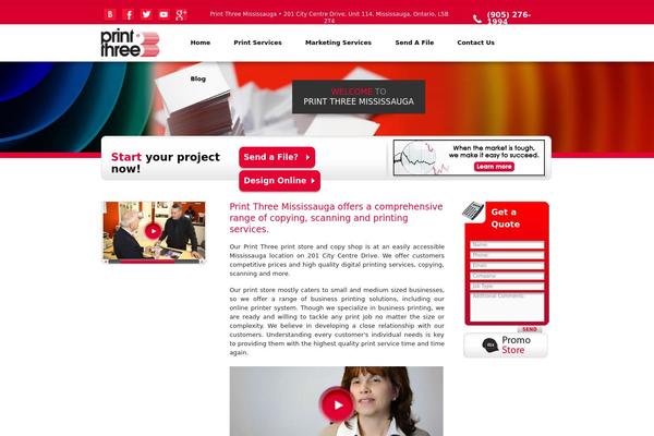 Printthree theme site design template sample