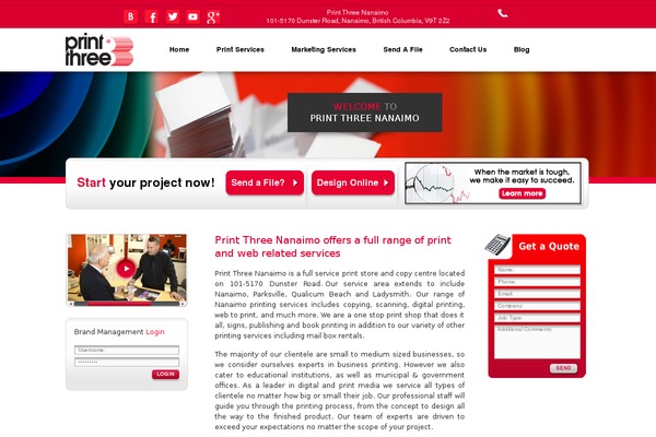 Printthree theme site design template sample