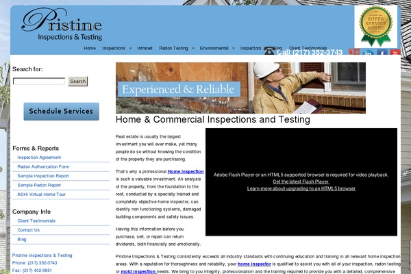 pristinehomeinspections.com site used Personal-seo