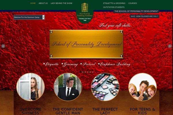 priyawarrickfinishingschool.com site used Priyatheme