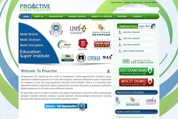 Proactive theme site design template sample