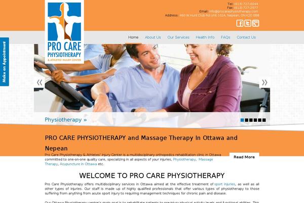 Procare theme site design template sample