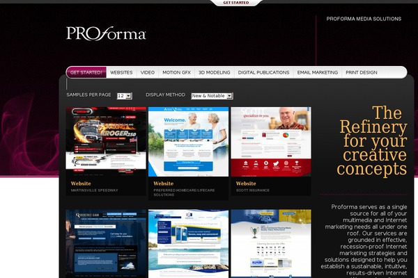 Proforma theme websites examples