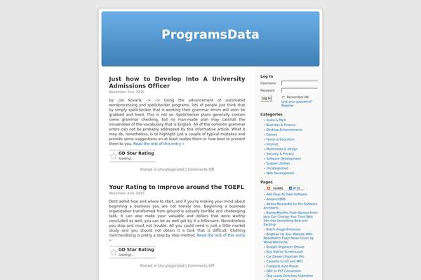 Default theme site design template sample