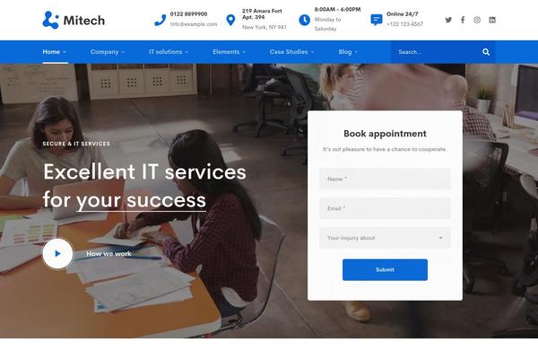 Mitech theme site design template sample