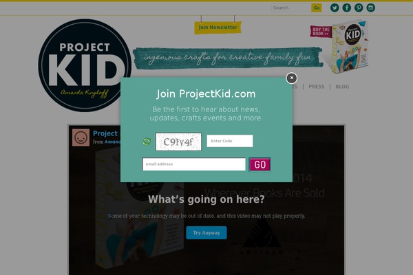 Site using jQuery Colorbox plugin