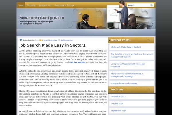 projectmanagementlearningcenter.com site used Businessstyle