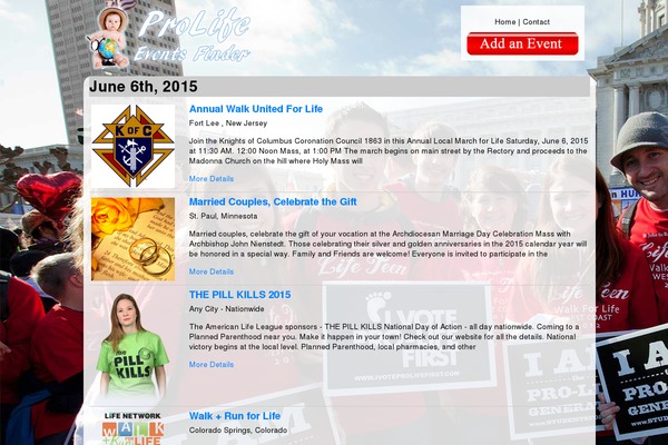 prolifeeventsfinder.com site used Sidewalkadvocates