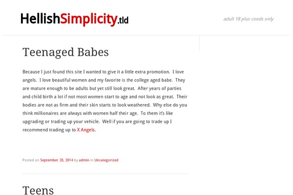 Hellish Simplicity theme site design template sample