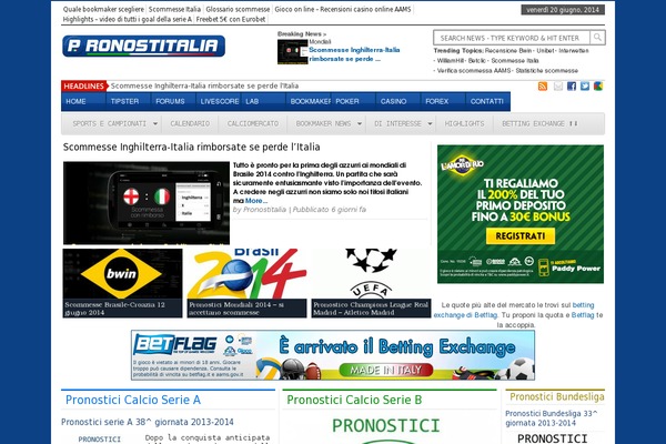 Site using Football Live Scores plugin