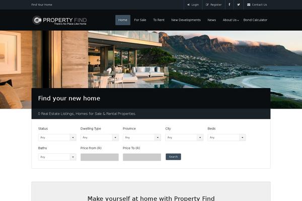WP Pro Real Estate 6 theme site design template sample