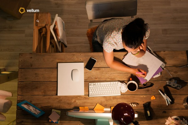 Vellum theme site design template sample