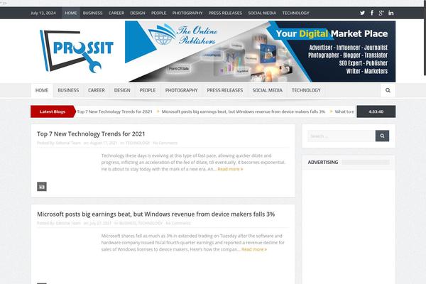Site using Frontier Post plugin