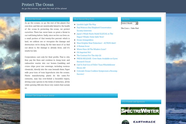 Serenity theme site design template sample