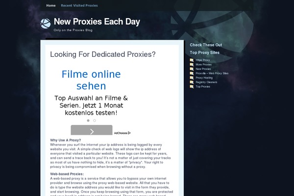 Galaxy theme site design template sample