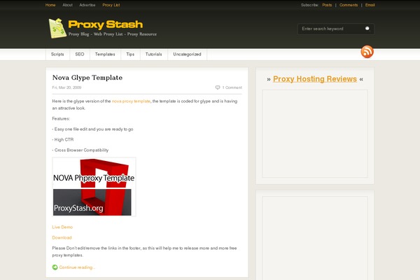 proxystash.org site used Fresh News