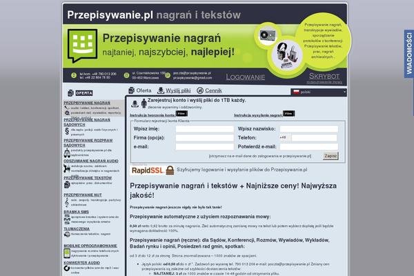przepisywanie.pl site used Twentytwenty-child