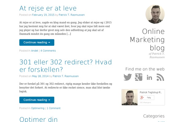 ptrasmussen.com site used Crisp Persona