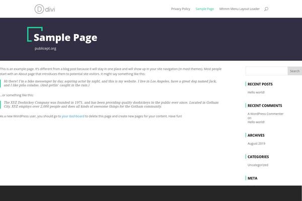 Site using Testify plugin