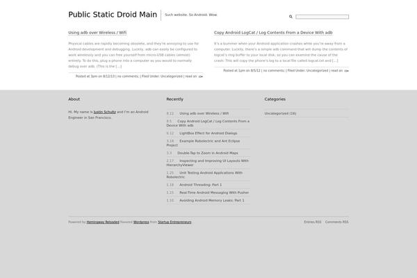 Hemingway_reloaded theme site design template sample