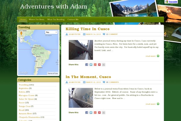 Travel Blogger theme site design template sample