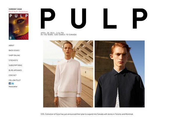 Pulp theme site design template sample