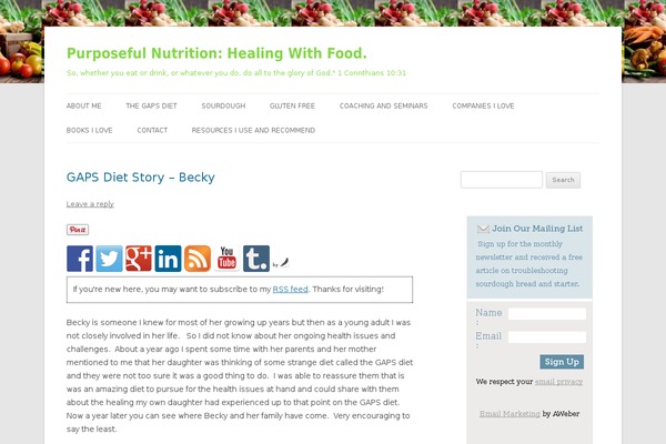 purposefulnutrition.com site used Lifestyle Pro
