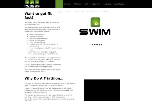 pursuetriathlonclub.com site used Mywork-wp