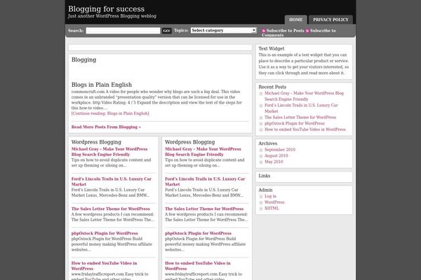 General theme site design template sample