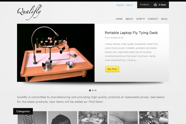 qualiflyproducts.com site used Wp Flexishop