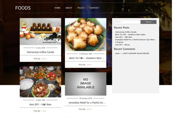 Food Recipes theme site design template sample