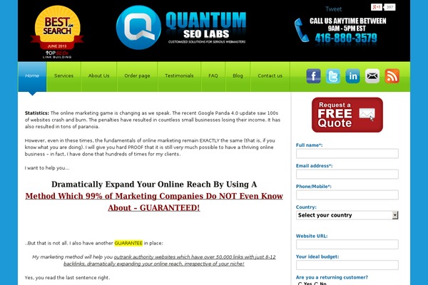 Quantum theme site design template sample
