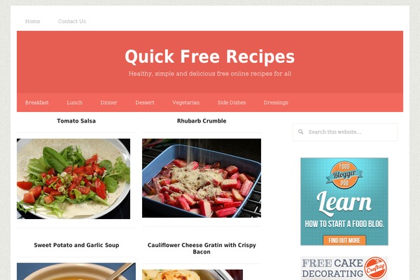 quickfreerecipes.com site used Lifestyle Pro