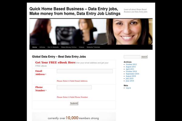 Twenty Ten theme site design template sample