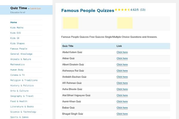 Site using Wp-Pro-Quiz plugin