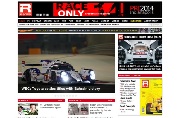 racer.com site used Usatoday-lawrence