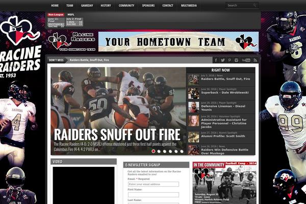 Gameday theme site design template sample