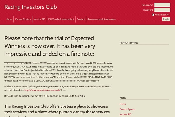 racinginvestorsclub.co.uk site used Ric