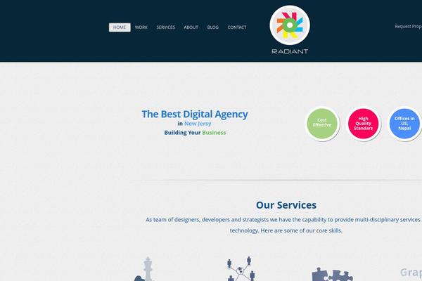 Radiant theme site design template sample