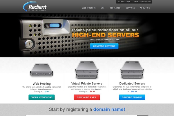 Radiant theme site design template sample