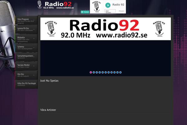 radio92.se site used Radio Station